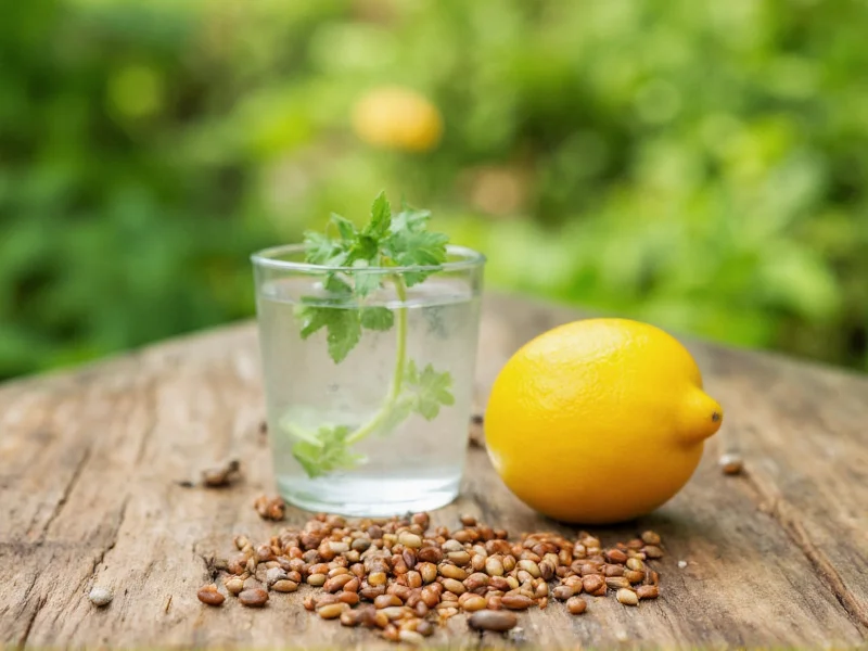 Natural bug repellent ingredients on wooden table