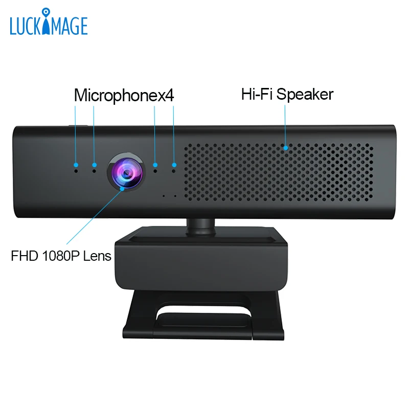 

Luckimage all in one pc webcam live broadcast bar web cam 1080p full hd webcame with microphone and speaker conference camera