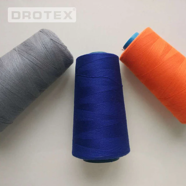 

Wholesale 402 403 Polyester Fire Retardant Sewing Thread, Navy, orange and other all color