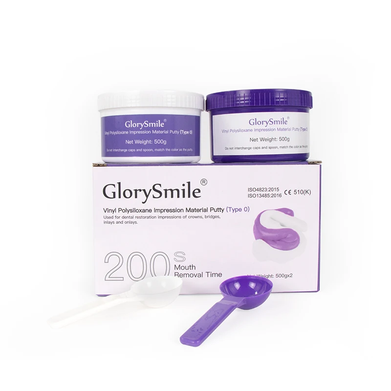 

New Product CE 510K Approved Dental Putty OEM Clinic Silicone Addition Impression Material Kit, White and purple
