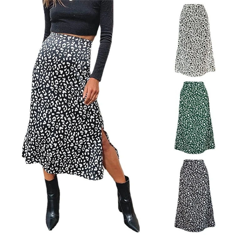

Best Selling Ladies Skirt Women Sexy Leopard Print Package Hip Long Skirt, Customized