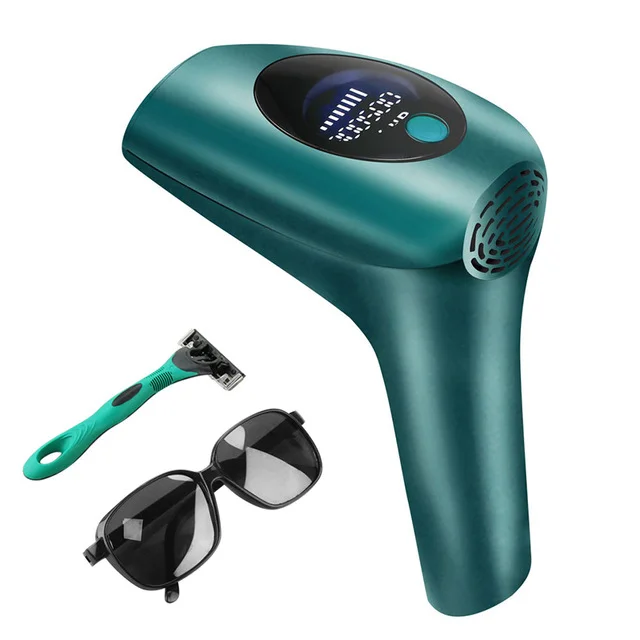 

900000 flash IPL laser depilator professional permanent LCD hair removal photoepilator women painless hair remover machine, White pink green dark green