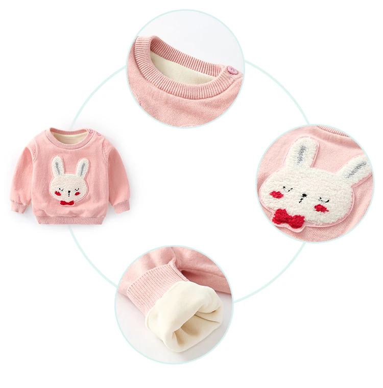 
cartoon patchwork thickening knit baby sweaters winter baby clothes kids pullovers 