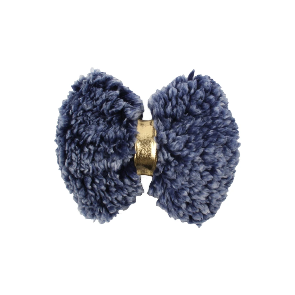 

2020 New Arrival Sherpa Winter 5" Gold Center Hair Bow Barrette Handmade DIY Hair Accessories For Girl Headwear, 5 colors