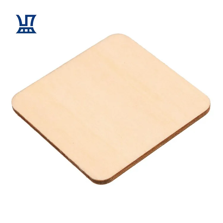 

BQLZR Free Shipping Low MOQ  Square Plywood Unfinished Large Wood Slices For Crafts, Natural
