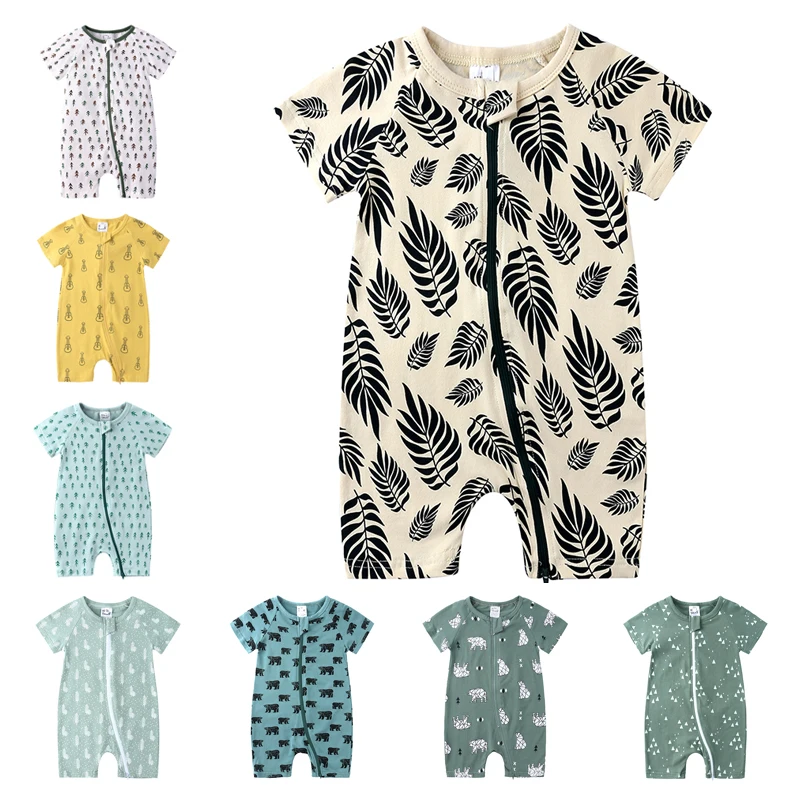 

Newborn Rompers Eco-friendly Cotton Jumpsuits Boys Girls Summer Bodysuit Unisex Baby Clothes, As picture