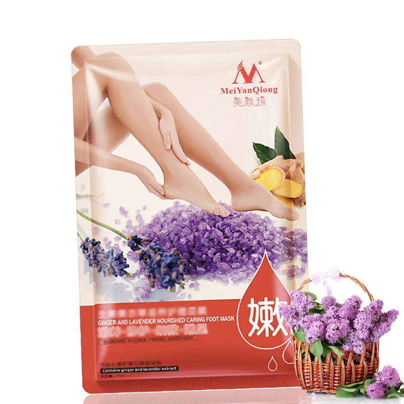

Hot sale female ginger and lavender nourished caring foot mask healthy foot mask sock