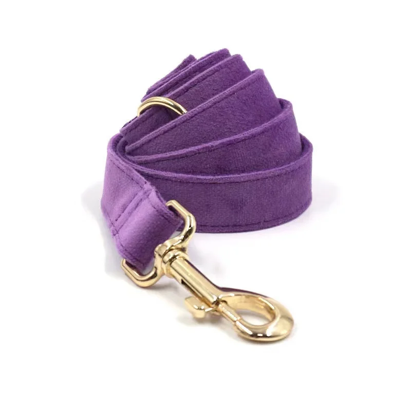 

New strong pull deep purple velvet pet soft and comfortable dog traction rope, Customized color