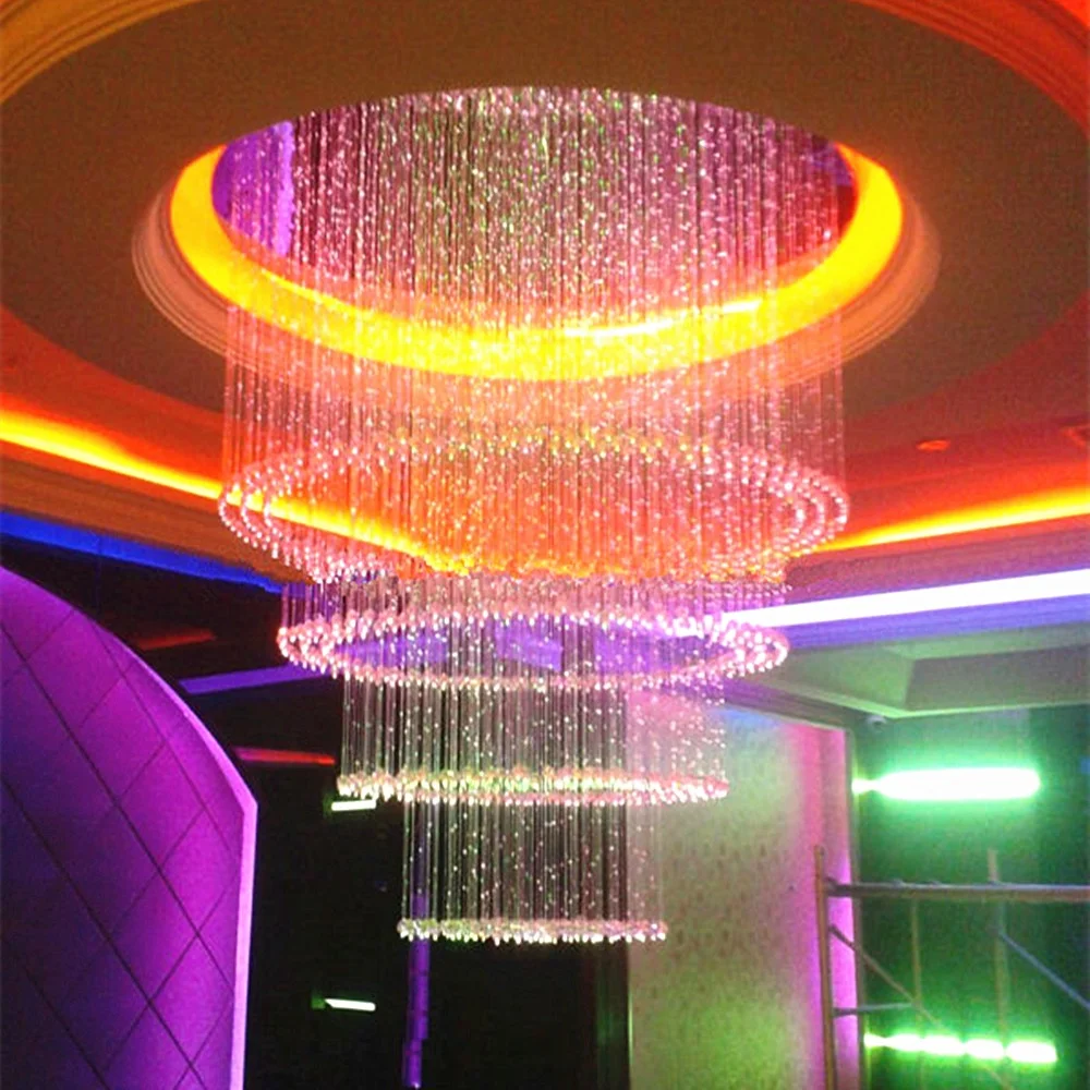 

Free shipping Customized fiber optic round chandelier dia90cm height120cm