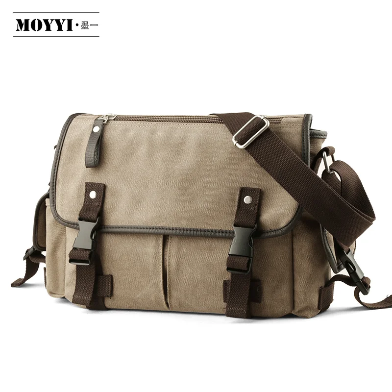 

2021fashion crossbody bags messenger shoulder bag classic vegan canvas messenger bag for men, Khaki, black