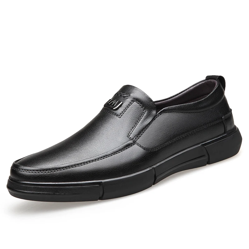 

Wholesale High Quality Fashion Formal casual Slip-On men's lazy shoes office Genuine Leather men Business Shoes, Black brown