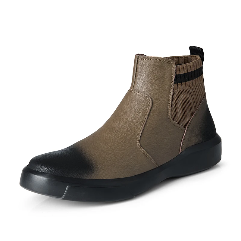 

Large Size Men's Genuine Leather Boots Fashion Chelsea Boots Waterproof Comfortable Casual Walking Shoes Winter Sock Sneakers