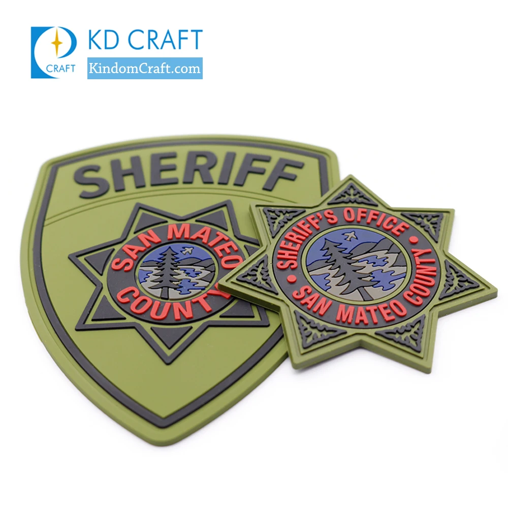 

Manufacturer customized 3D security army air force uniform sheriff star custom soft PVC military badge patch for sale, Custom color