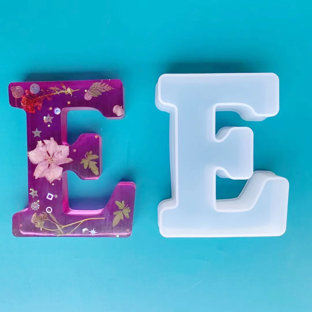 

Large Size Giant Jumbo 3D Alphabet Capital Letter Epoxy Resin Silicone Mold Soft Mold for DIY Alphabet A to Z Jewelry, White