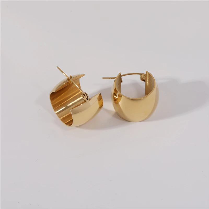 2021 Trendy Earring 18K Gold Plated Chunky Hoop Earring Statement Hoop Earring Stainless Steel Jewelry