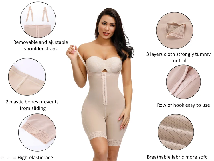 Better Nude Adjustable Straps Waist Tummy Control Weight Lose  Full Body Shapers Women
