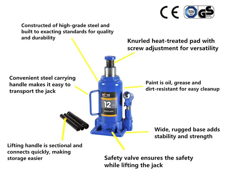 Datong Blue Stubby Hydraulic Bottle Jack - 50 Ton Manual Steel ...