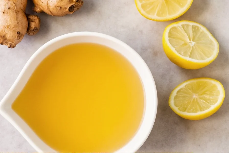 Fresh ginger slices boiling in a clear glass pot with steam rising, showing vibrant yellow tea color