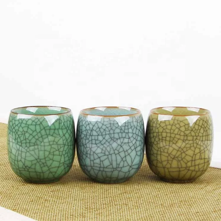 

High grade ceramic gift kiln six cups fine household water cup, Six colors