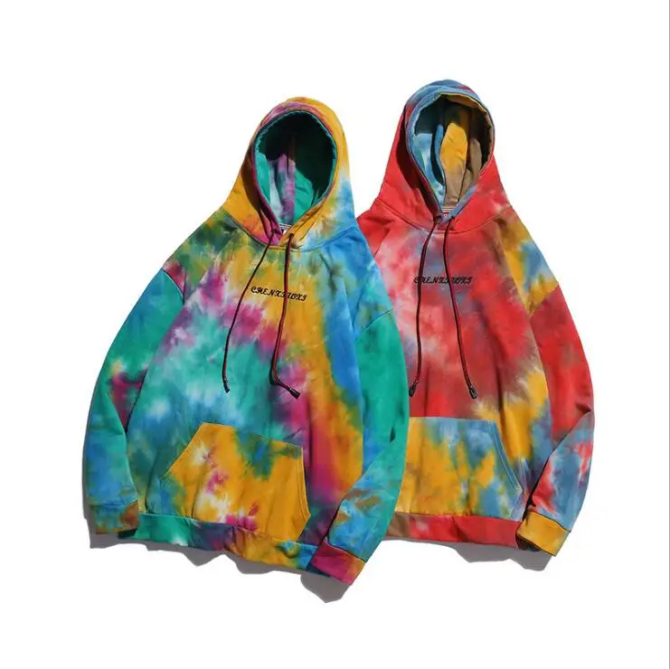 

2019 Latest design Men's Clothes Autumn Hip Hop Men Custom Tie Dye Hoodie, Shown