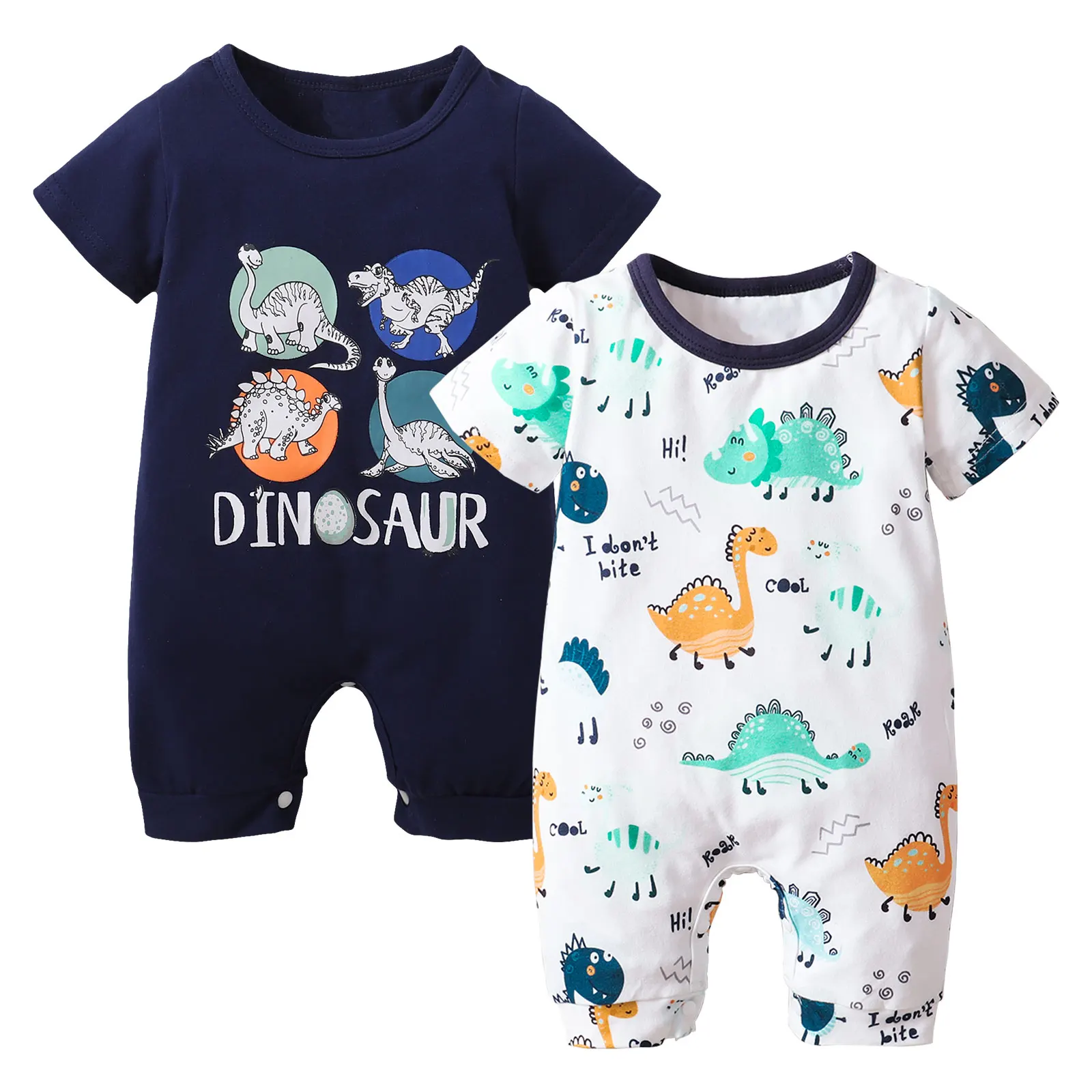 

High quality Baby Clothes Romper Unisex Summer Pajama 2PCS Baby Short Sleeve Printing Baby Jumpsuit, Gray