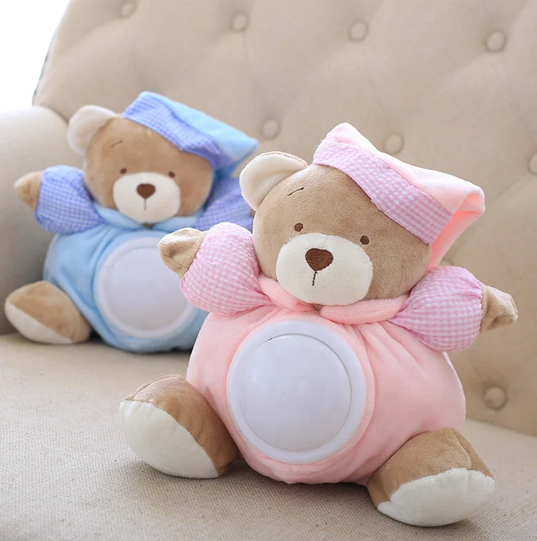 

Cute Teddy Bear Musical Light Plush Dolls Pat Lamp Sleeping Comfort LED Night Light Appease Bear Toys