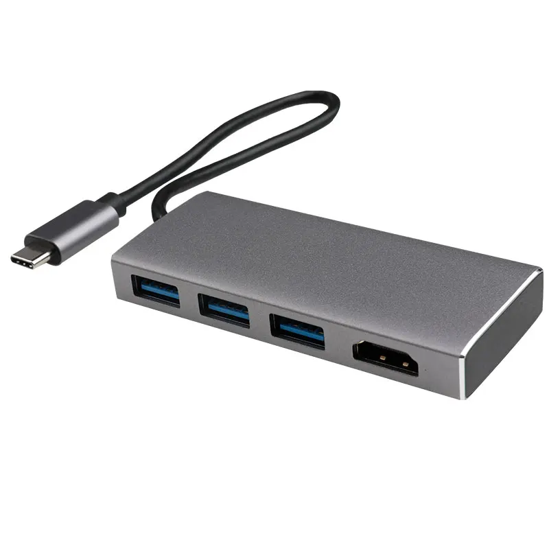 

GloryMark USB Hub Type C To HDMI 4 Ports, 3usb3.0 + HDMI Space Gray
