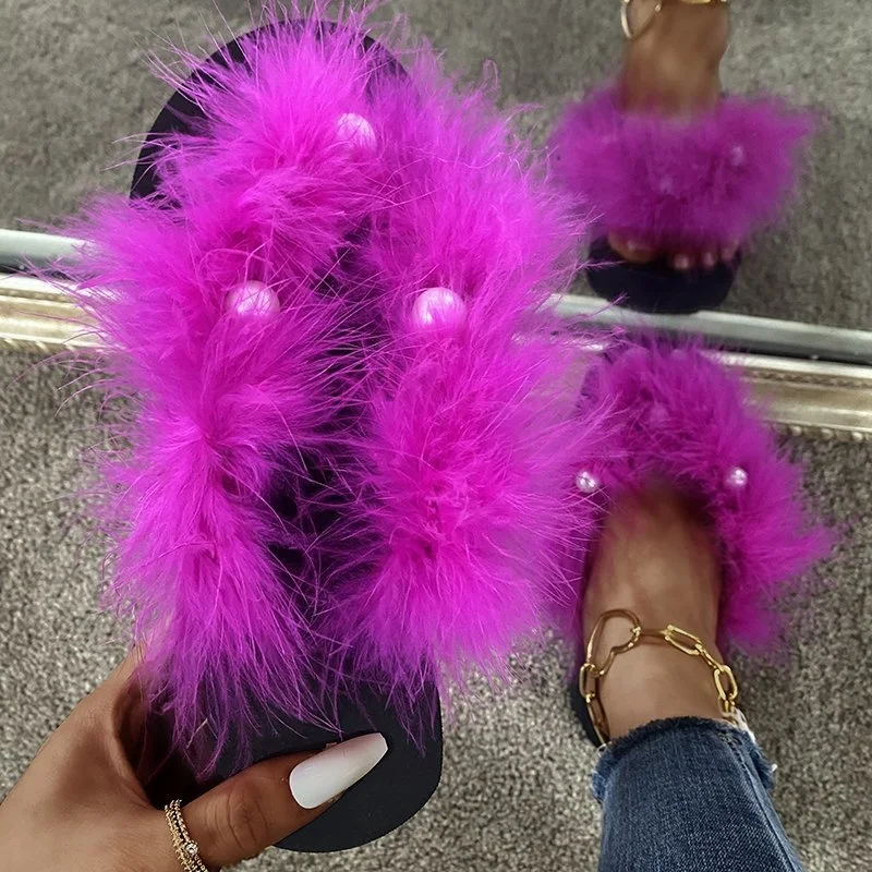 

FB07 Hot Sale Summer Platform Shoes Sandals 2021 Women Trendy Furry Sandals, As picture or custom