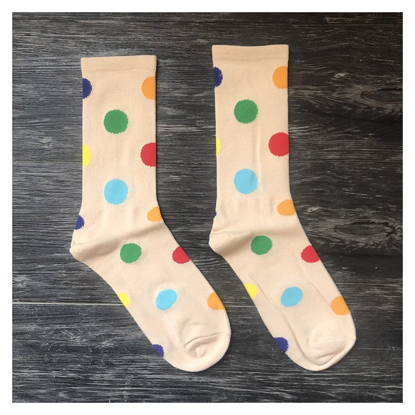 

Casual Sports Cotton Socks Summer Ladies Color Wave Point Cute Comfortable Sports Socks