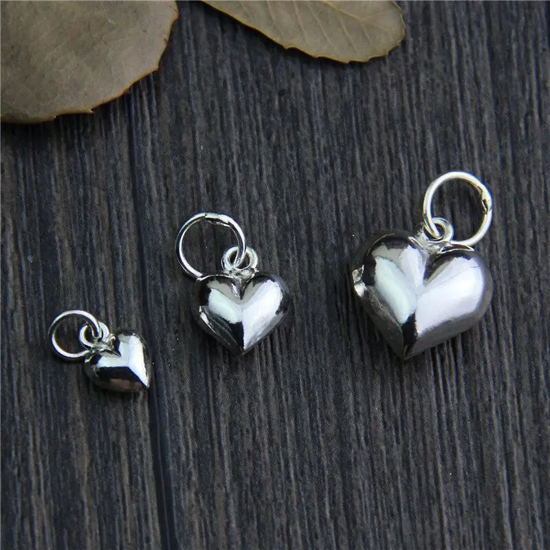 

J3807 925 sterling silver heart charms bracelet Charms for jewelry making
