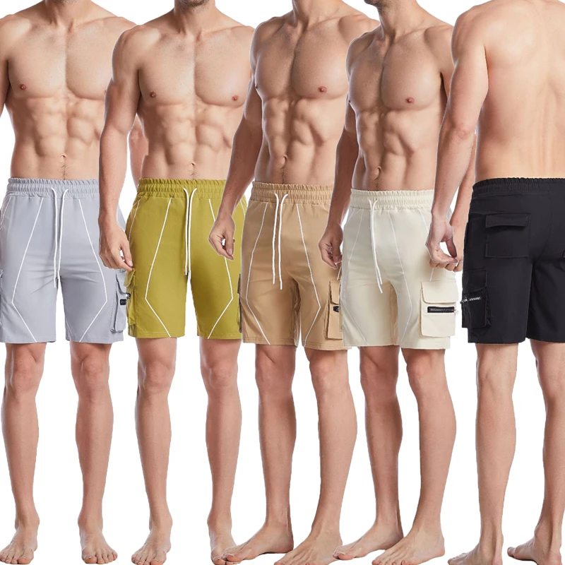 

New Design Solid Short Pants Outfits Summer Jogger Gym Sport Men Cargo Pants With Side Pocket, As picture