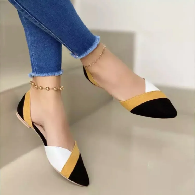 

2021 women flat color vintage Casual shoes S19, Yellow,brown,blue