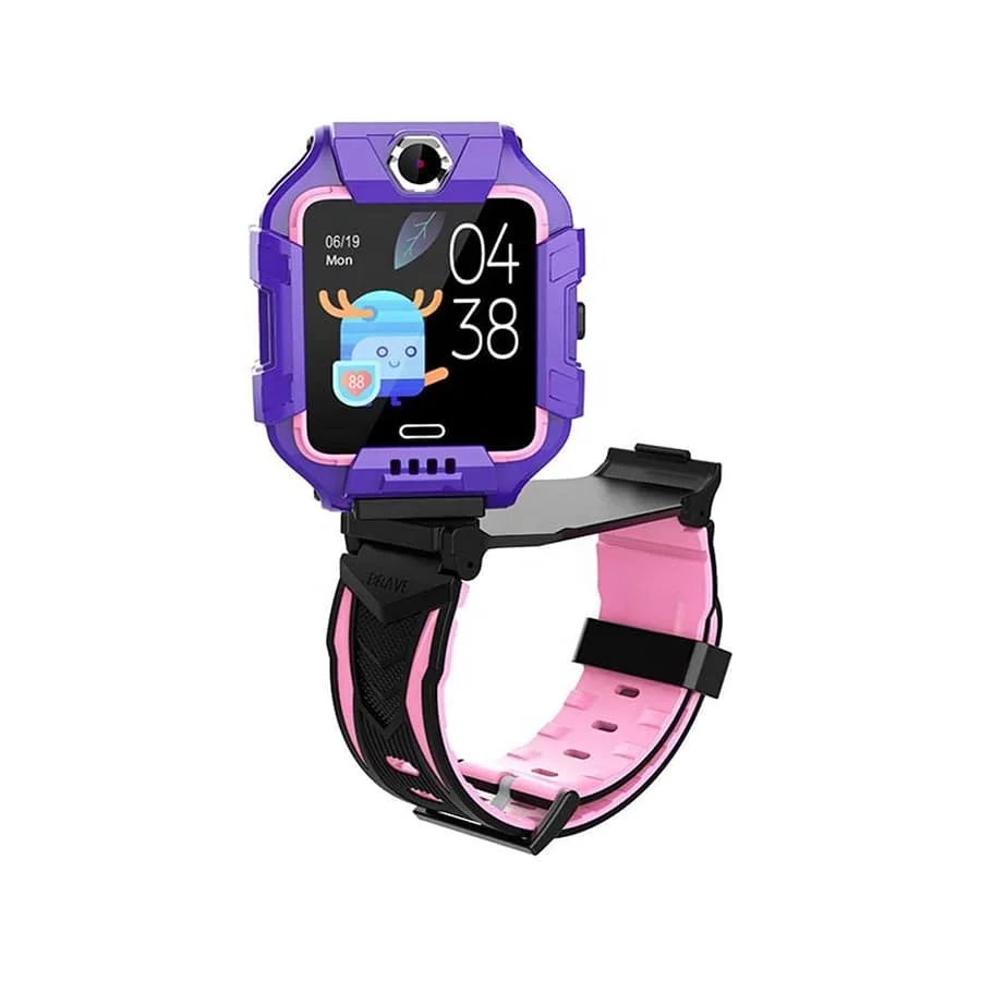 

Kids Smart Watch Phone Waterproof 4G WiFi GPS Activity Tracker SOS Emergency Video Chat Face Recognition, Green,purple