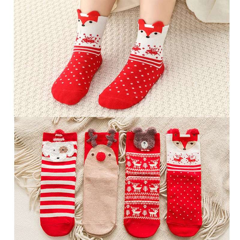 

2021 Christmas Funny Cute Animal Socks for Women Bulk Wholesale Custom Cotton Socks Women Christmas Socks, 4 colors.custom colors accepted