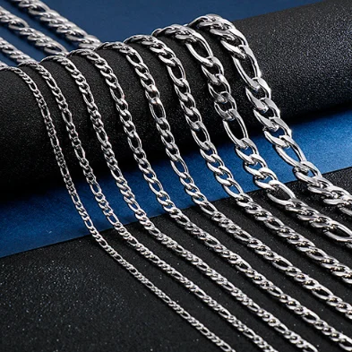 

Punk Titanium Steel Plain Miami Cuban Link Chain Necklace Stainless Steel Punk Cuban Chain Necklace For Male Gift