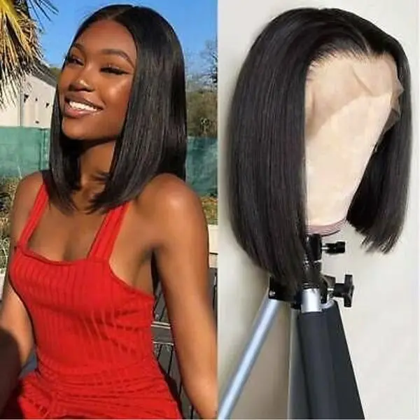 

Cheap human hair wigs brazilian hair bob wig with bangs machine made human hair wigs for black women