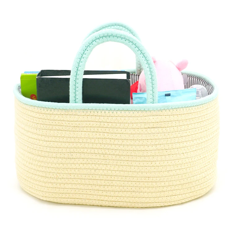 

Divider Custom Portable Collapsible Baby Cotton Rope Diaper Bag For Diapers, Yellow, customized