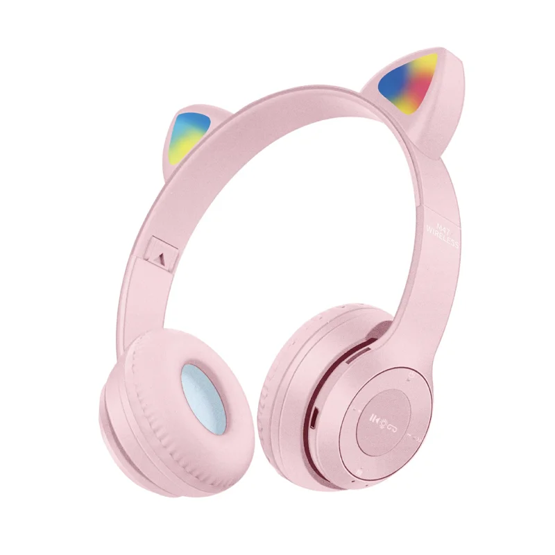 

P47 M47 P47M LED Light Up Cute Cat Ear Gaming Headset BT V4.1 Headphone Over Ear Headphones for PC Phone Tablet with Mac