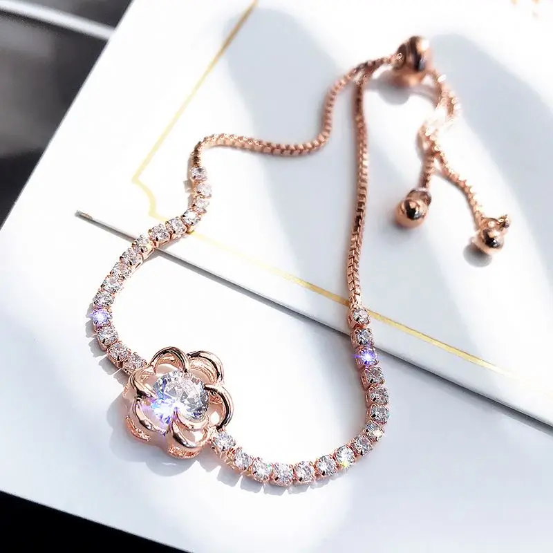 

Fashion Zircon Crystal Pull Bracelet Women Personality Temperament Adjustable Women Bracelet, Gold,silver