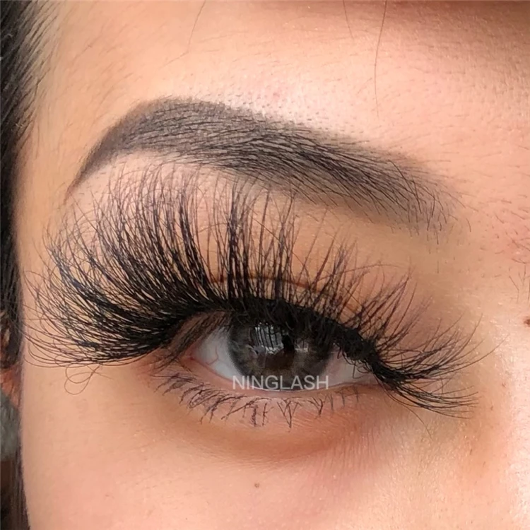

NINGLASH 10 Pairs Lashes Set 25mm Soft Mink Hair Lashes With Square Case For Salon, Beauty Girl Siberian Mink Eyelashes Factory, Real black