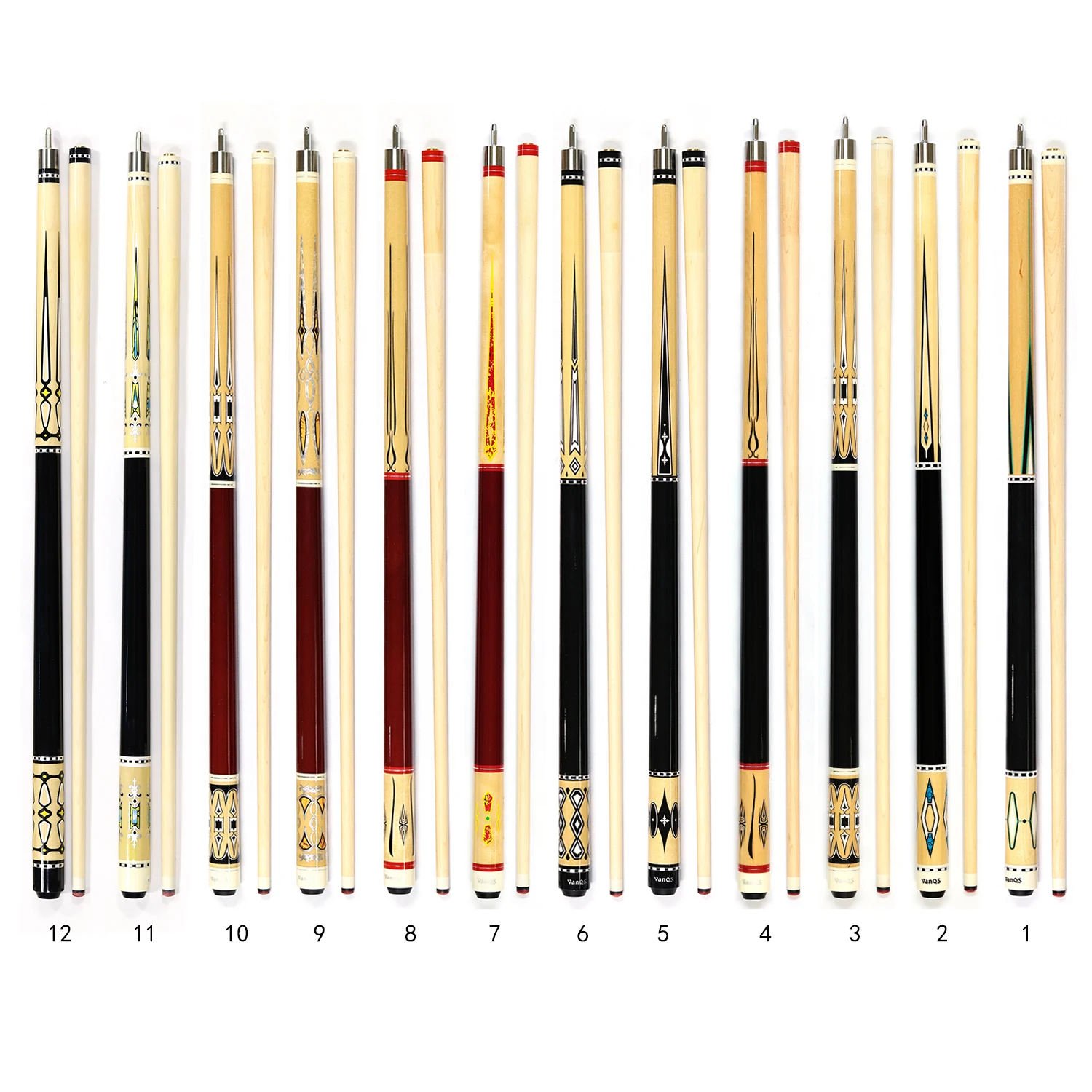 New Wholesale Premium Quality 1/2 57" Uni-Loc Joint Multi-Layered Tips Factory Direct Sale-Billiard Pool Cue Snooker Cues