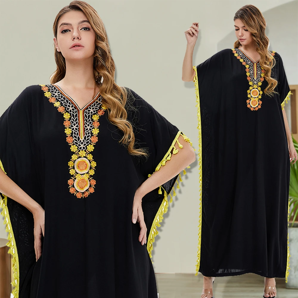 

2021 summer women robe nighty for ladies night sleepwear for women pajama pyjama muslim kaftan wear dress, 2 colors