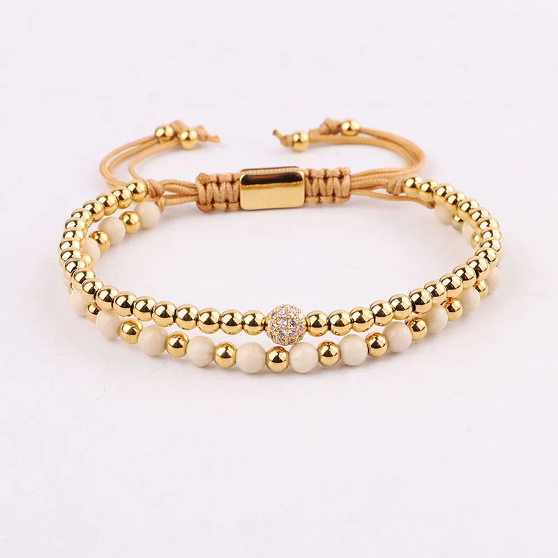 

Hot Selling Stainless Steel Beads Custom Logo Adjustable Beaded Bracelet Women Men