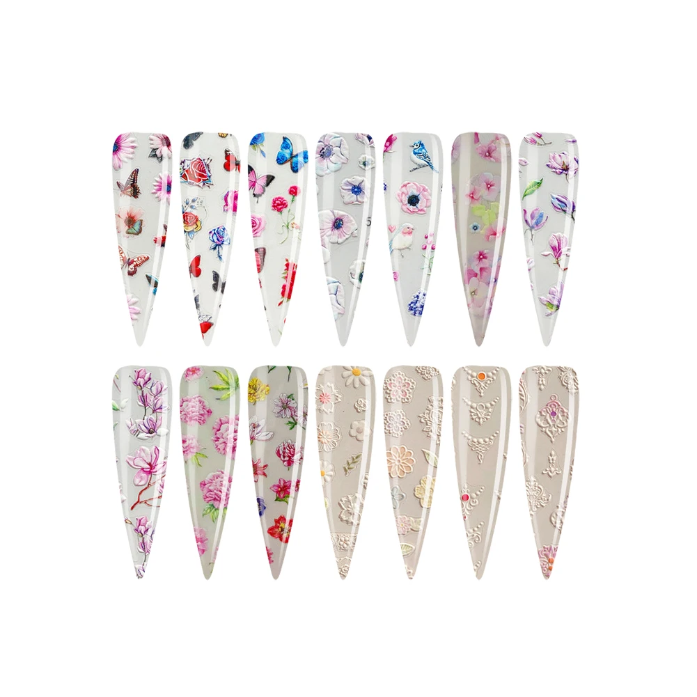 

High Quality 5D Nail Sticker DIY Paper Decal Sticker Woman Nail Decoration Luxury For Nails