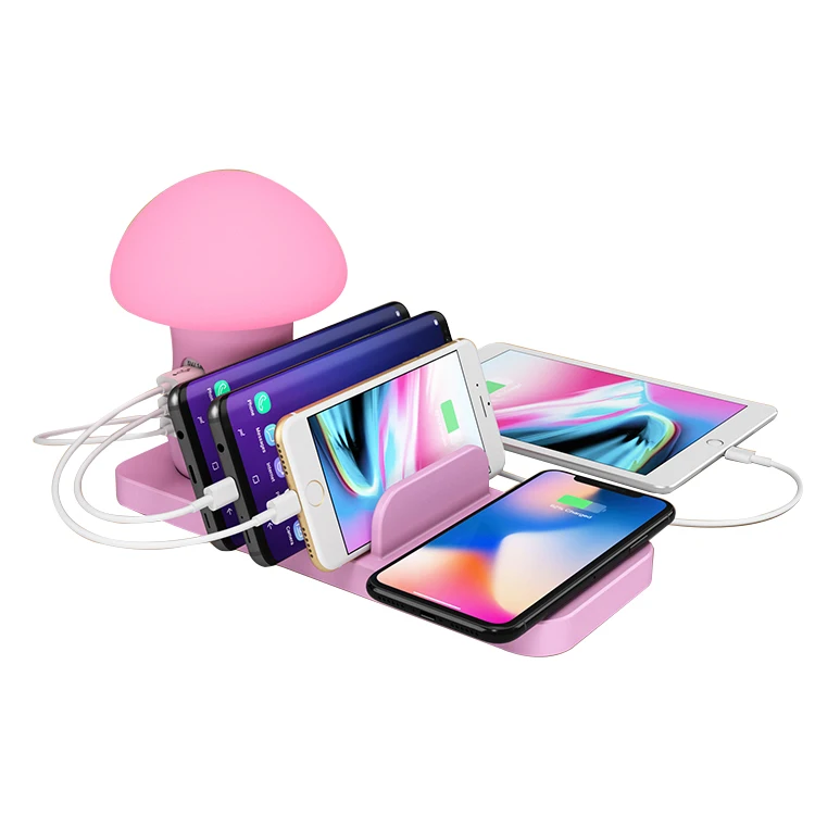 

2021 New Trending 5v Multi-charging Cell Phone Charger Lamp with Phone Charger