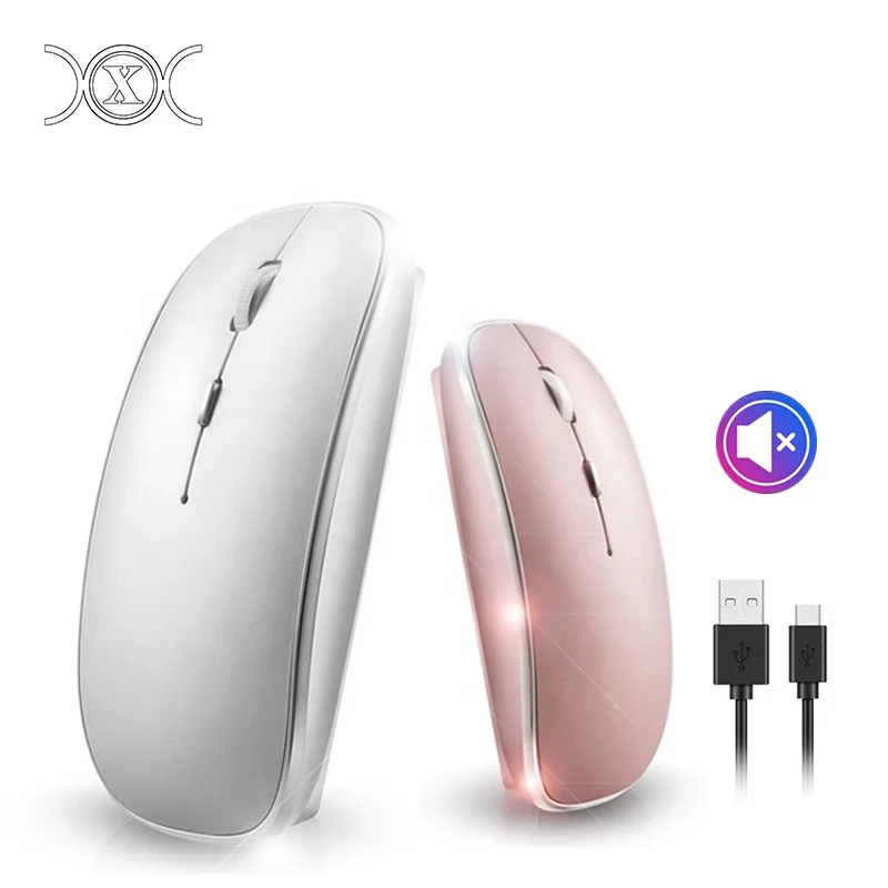 Wholesale 2.4G Optical Thin Slim Mouse Computer Wireless Rechargeable Mouse USB Mice For Mac Laptop Windows