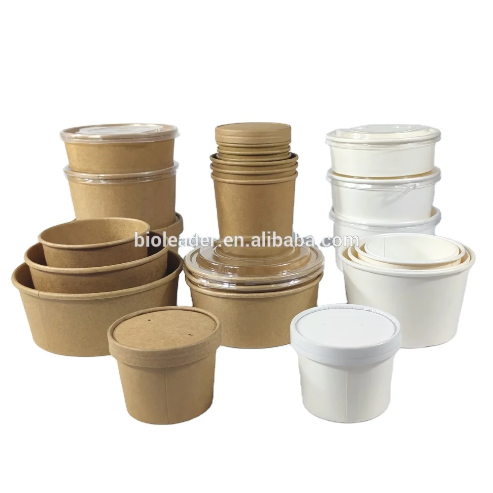 

100% degradable disposable PLA paper soup bowl