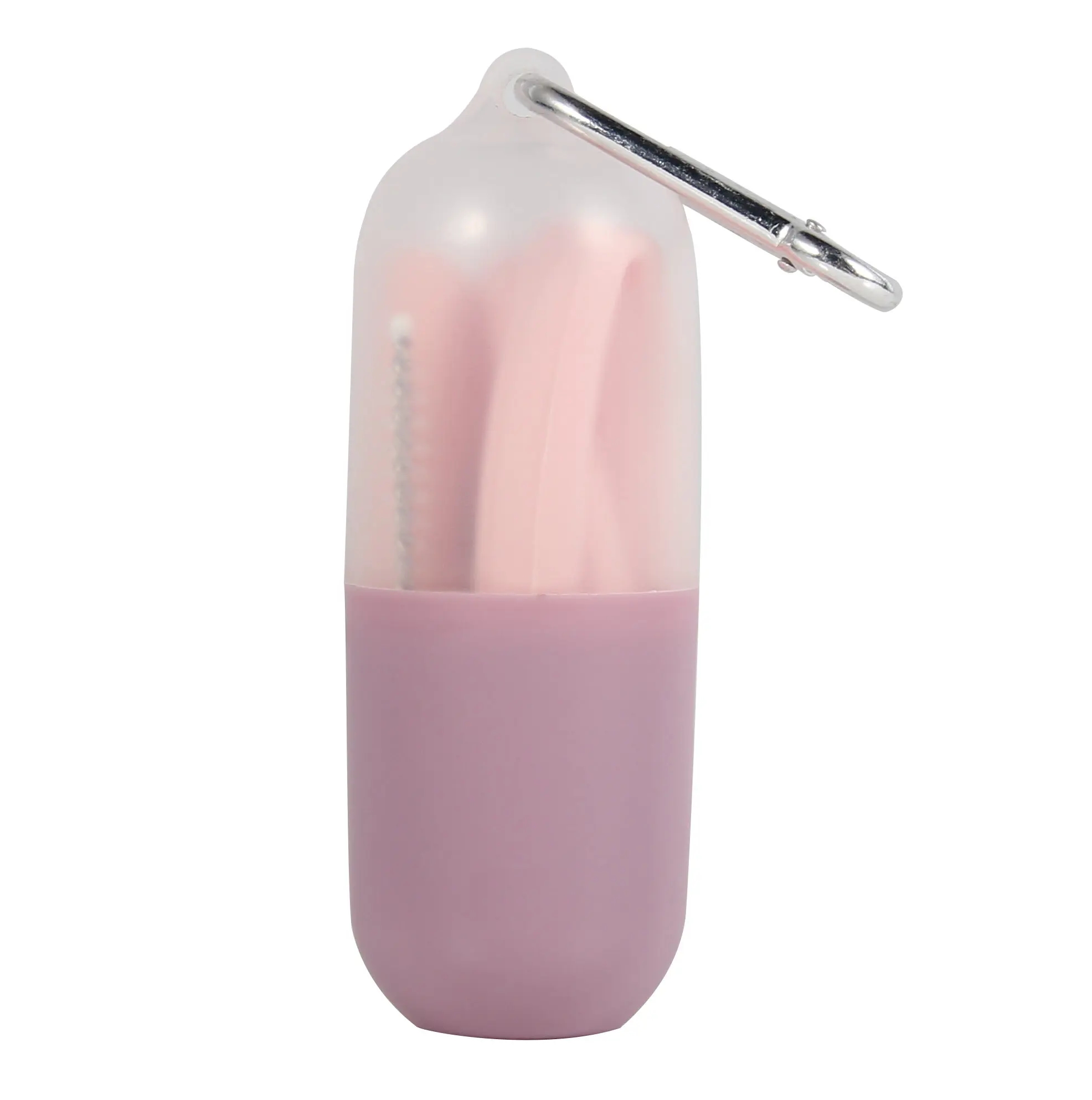

Summer 2021 Collapsible Reusable Drinking Straw Clear Silicone Straw With Case