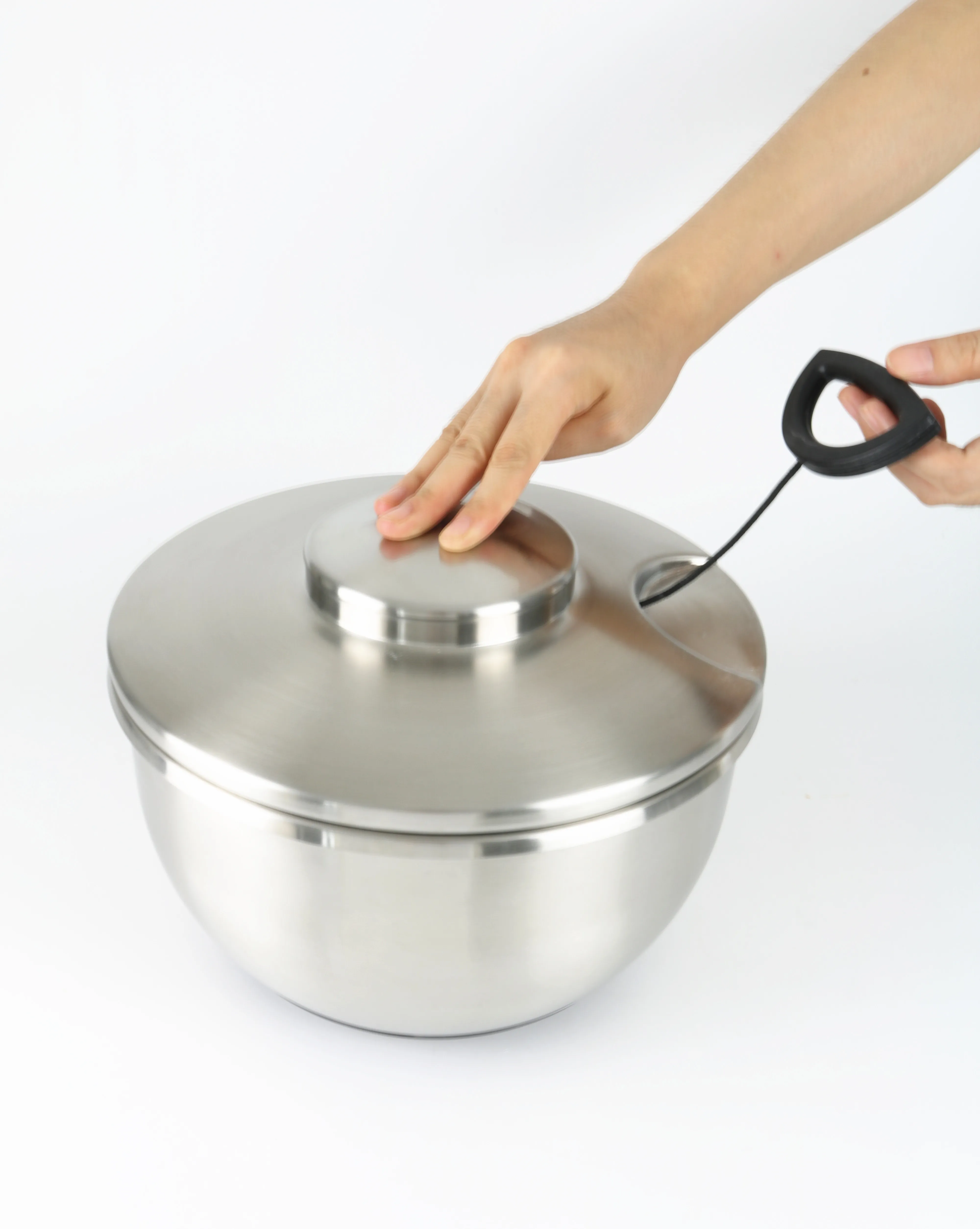 Vegetable Salad Maker Dry Salad Spinner Use Hand Manual Press Stainless Steel Household Premium