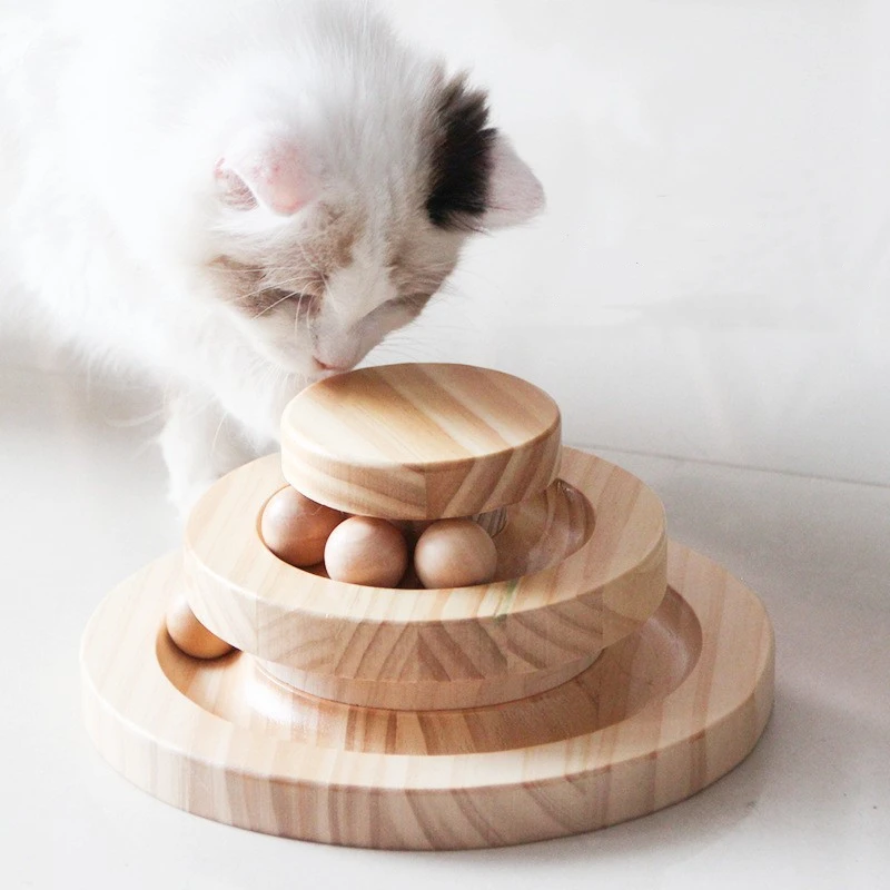 

ECO-Friendly Bamboo Cats Toy Tower Tracks Kitten Toys Interactive Wooden Cat Training Tower Pet Products Cat Tunnel